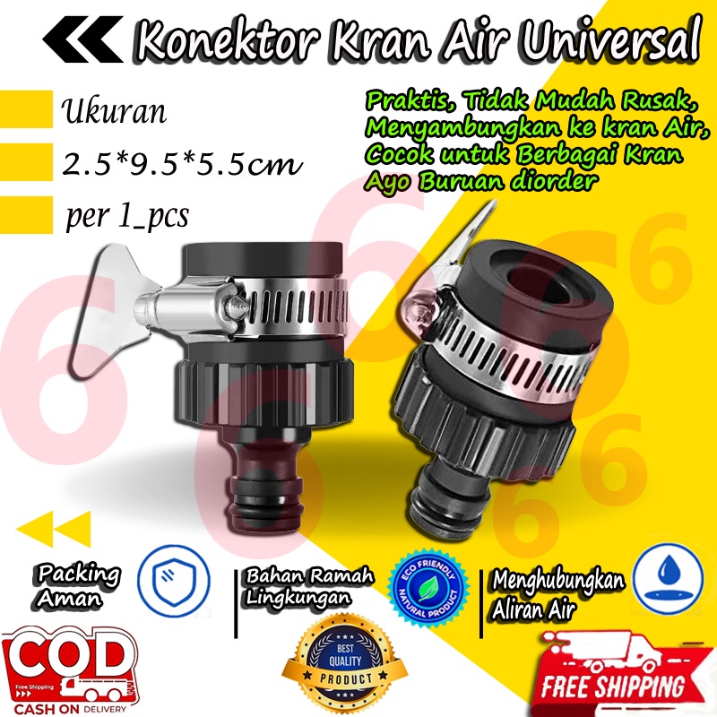 Konektor Kran Air Universal Sambungan Keran Ke Selang Air Tap Adaptor Quick Connector Fleksibel Selang Air Cod