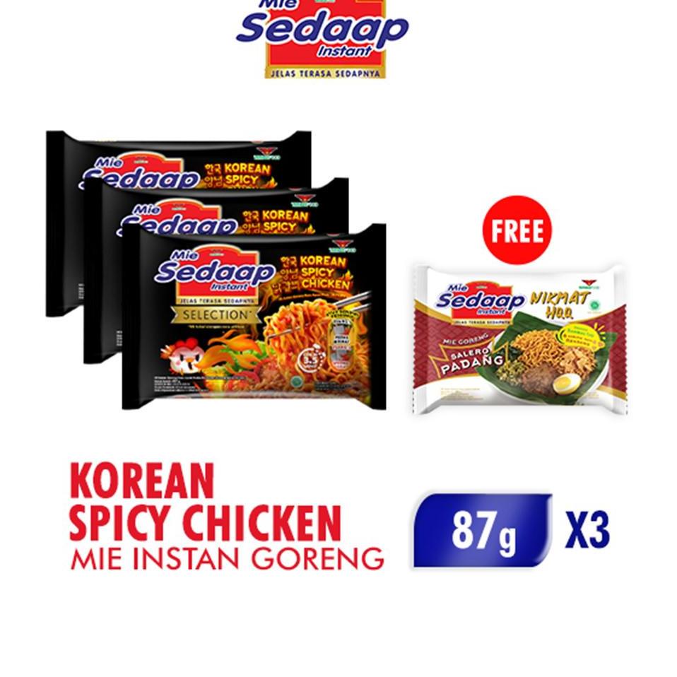 

(Terbaik) [Buy 3 Get 1] Mie Sedaap Korean Spicy Chicken 87 Gr x 3 - Free Mie Sedaap Salero Padang