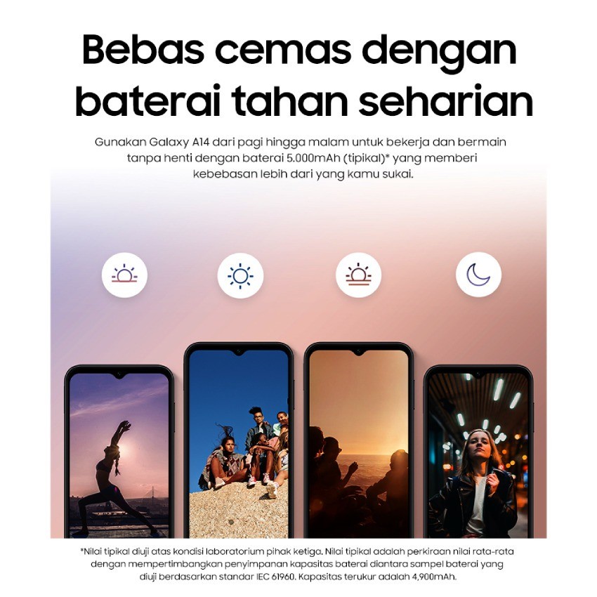 Handphone Samsung Galaxy A14 6/128GB 5G Garansi Resmi Samsung A14 6 GB 128 GB Not A52S A32 A23 A24 A33 A34 A53 A54 A73 A03S A04 A04S A04E A14 A03 CORE M12 M22 M23 M32 M33 M53 A7 LITE A8