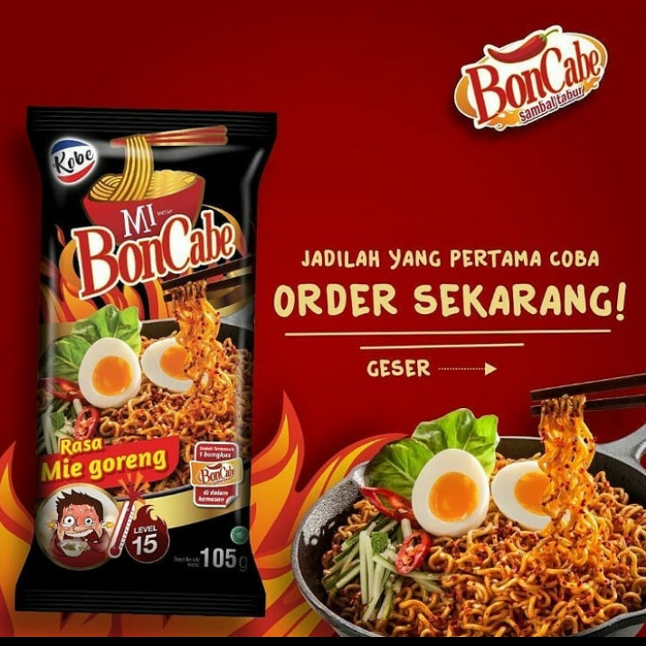 Mi Bon Cabe Boncabe Rasa Mie Goreng 70gr Mie Instant Pedas