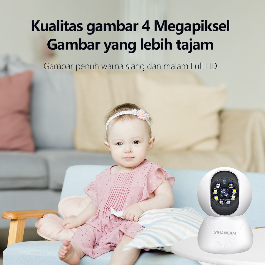 XIHANCAM Smart Cctv Wireless 4MP IP Camera Cctv Wifi Kamera Cctv Murah Lampu Cctv Kamera Wifi Jarak Jauh Lewat HP Kamera Pengintai Indoor PTZ Iot Home Automation