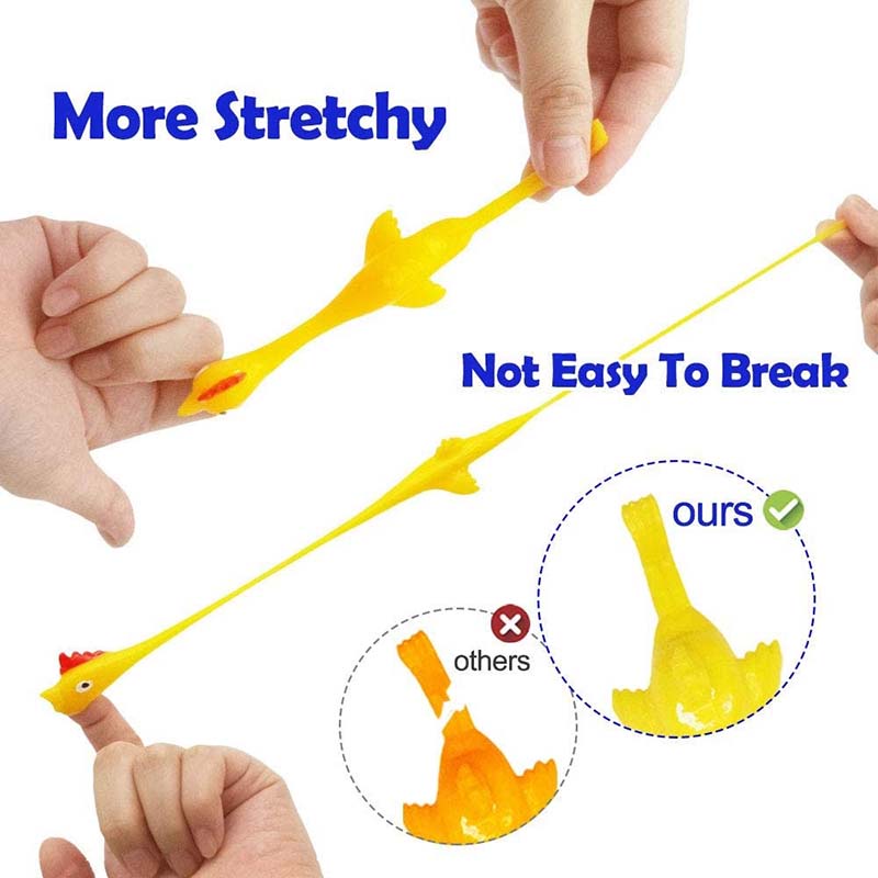 ✨Rubber Slingshot Chicken Flying Toys Sticky Funny Chicken Turkey Slingshot Toy/Ketapel Dinding Ayam terbang mainan anak Toys Funny Joke Rubber Chicken