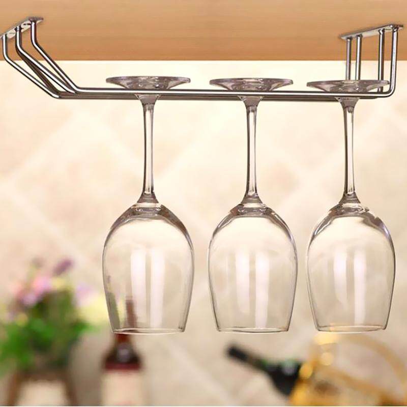 Rak Gelas Gantung 2 Baris Stainless Steel - Two Row Wine Glass Rack Holder