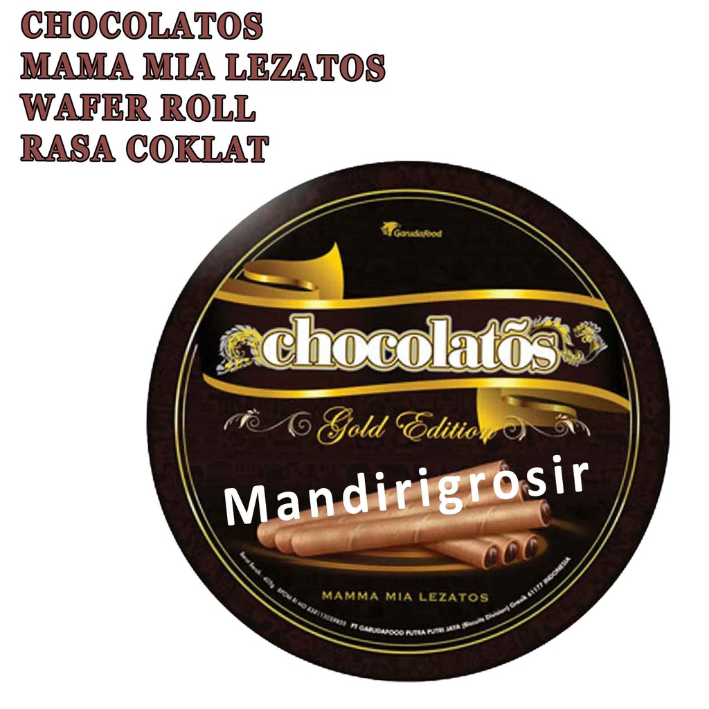 Mama Mia Lezatos* Chocolatos* Wafer Roll* Rasa Cokelat*350g