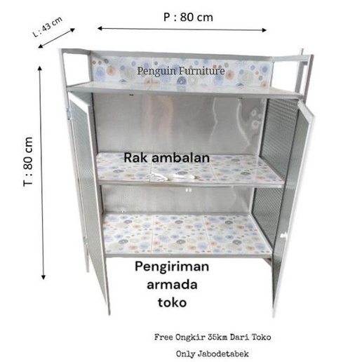 Rak Kompor 2 Pintu / Meja Kompor 2 Pintu / Rak Kompor Aluminium [Cod]