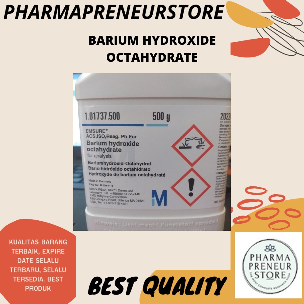 BARIUM HYDROXIDE OKTAHYDRATE / BARIUM HIDROKSIDA OKTAHIDRAT PRO ANALISA 50 DAN 100 GRAM MERCKBEST QUALITY