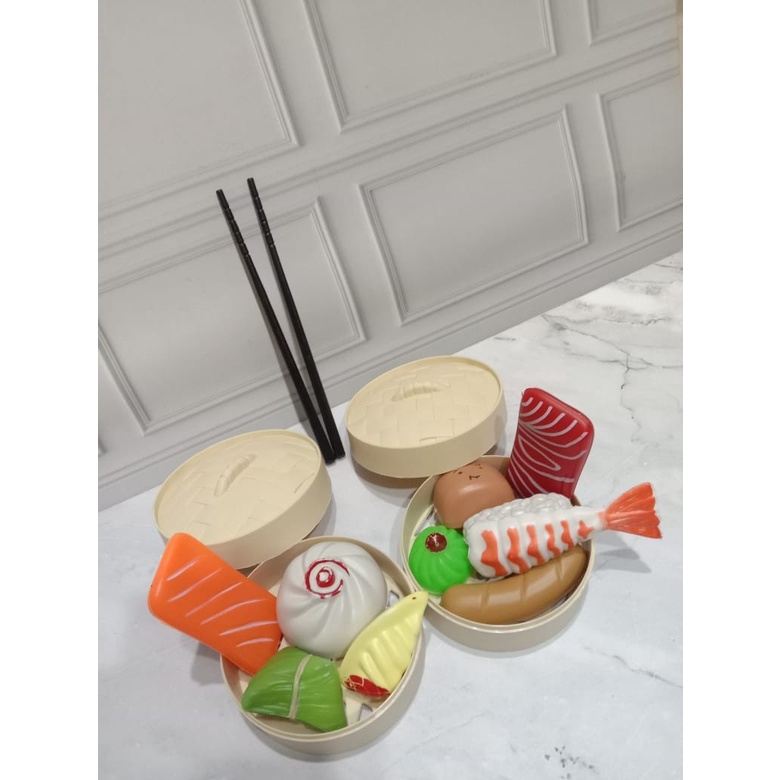 Mainan Masakan Cewek - Dimsum Pretend Set 2 Piring no.SS1593