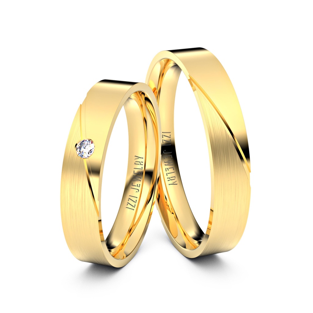 Izzi Jewelry - Cincin Nikah Emas Couple Tunangan Kawin Original Bergaransi Dan Bersertifikat A58