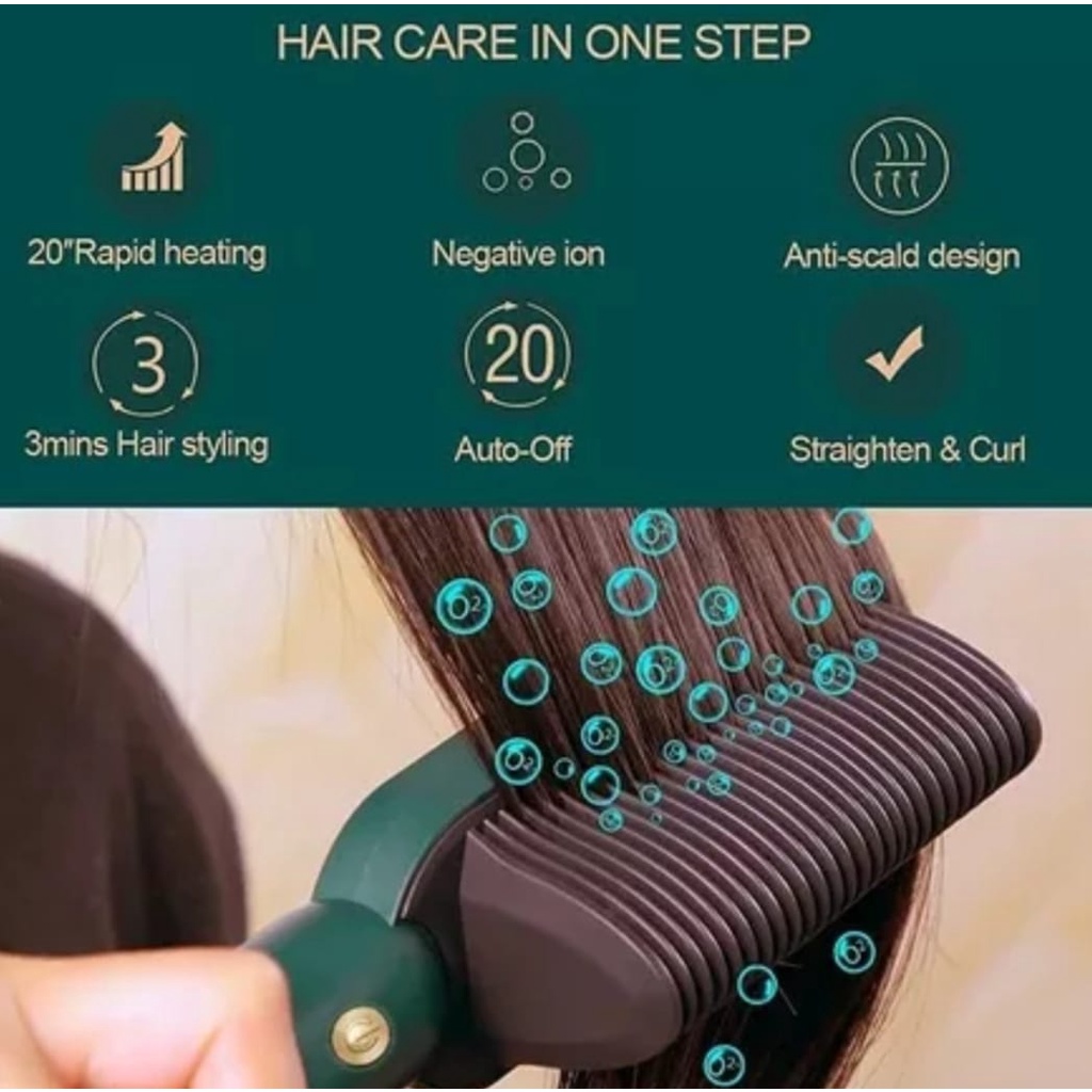 Sisir Catokan Pelurus Rambut Dan Keriting 2 IN 1 Hair Straigthener Comb-Catokan Sisir Hair Style Curler 2 IN 1 Catokan Sisir Listrik