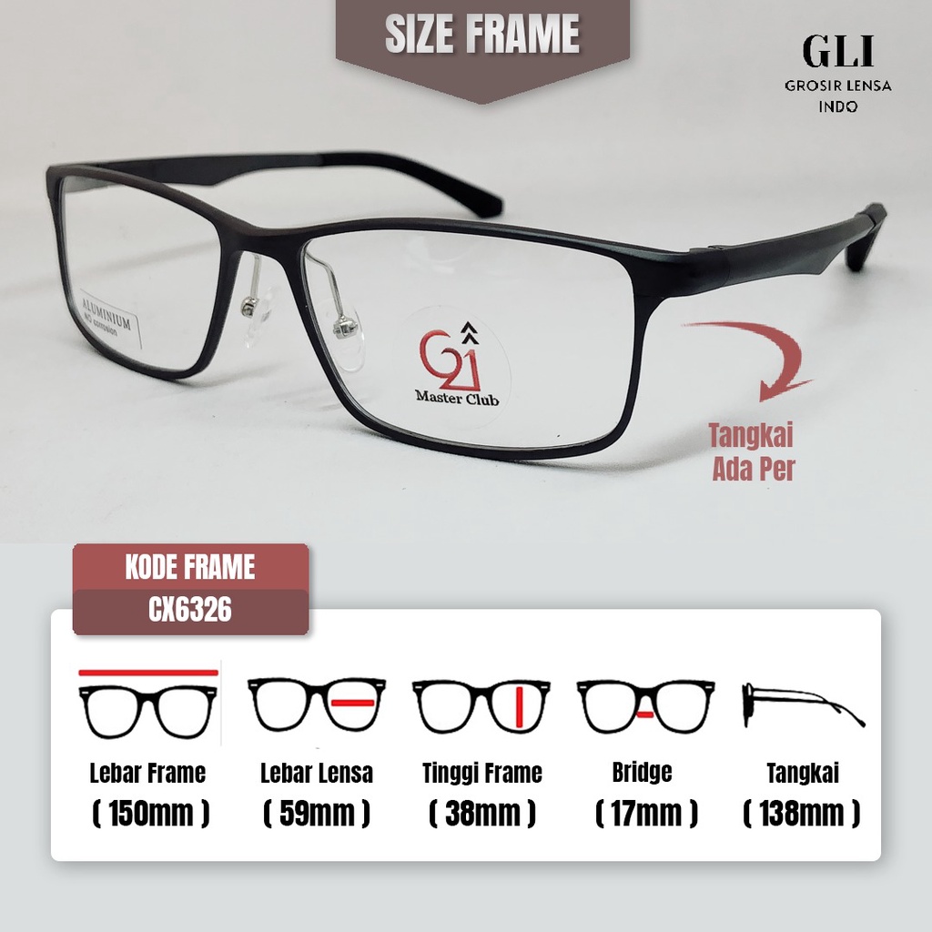 FRAME KACAMATA REKOMENDASI PILIHAN ORIGINAL G21 CX 6326 BERGARANSI LEBAR 150mm