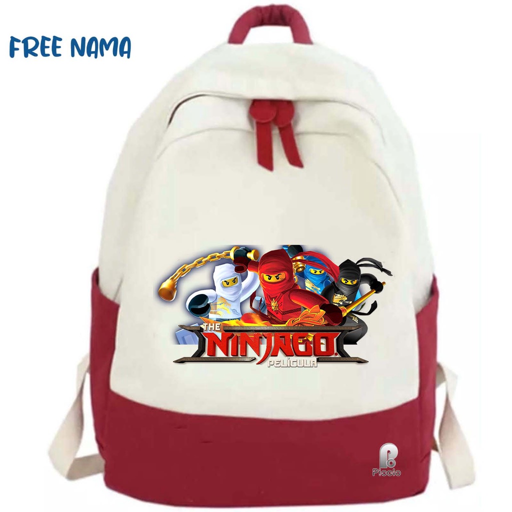 TAS RANSEL BACKPACK ANAK SEKOLAH MOTIF THE NINJA GO PELICULA (FREE NAMA)