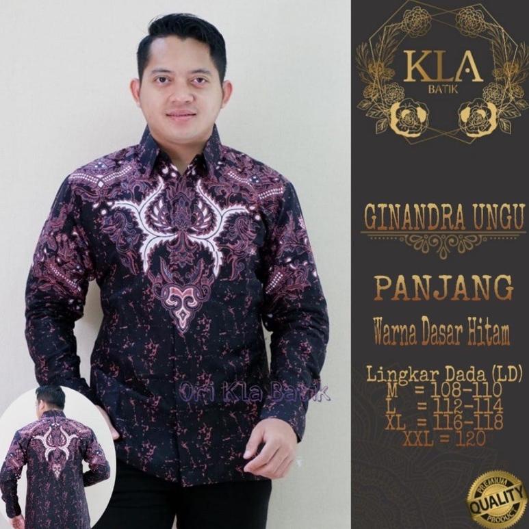 Langsung Atc Batik Pria GINANDRA UNGU Full Furing Katun Halus Size M-XXXL HIGH QUALITY