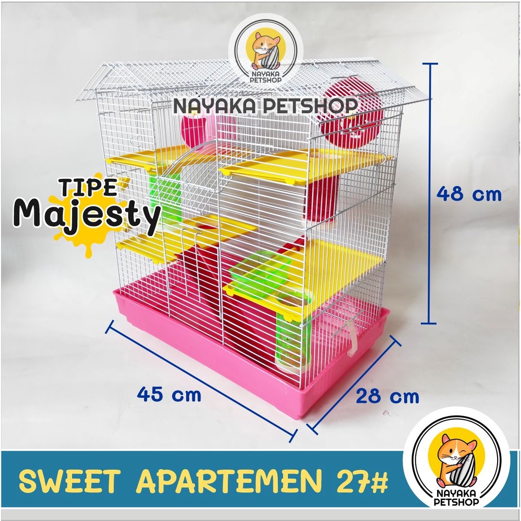 Sweet 27# Apartemen Kandang Hamster Besar Tingkat 3 Lantai Murah