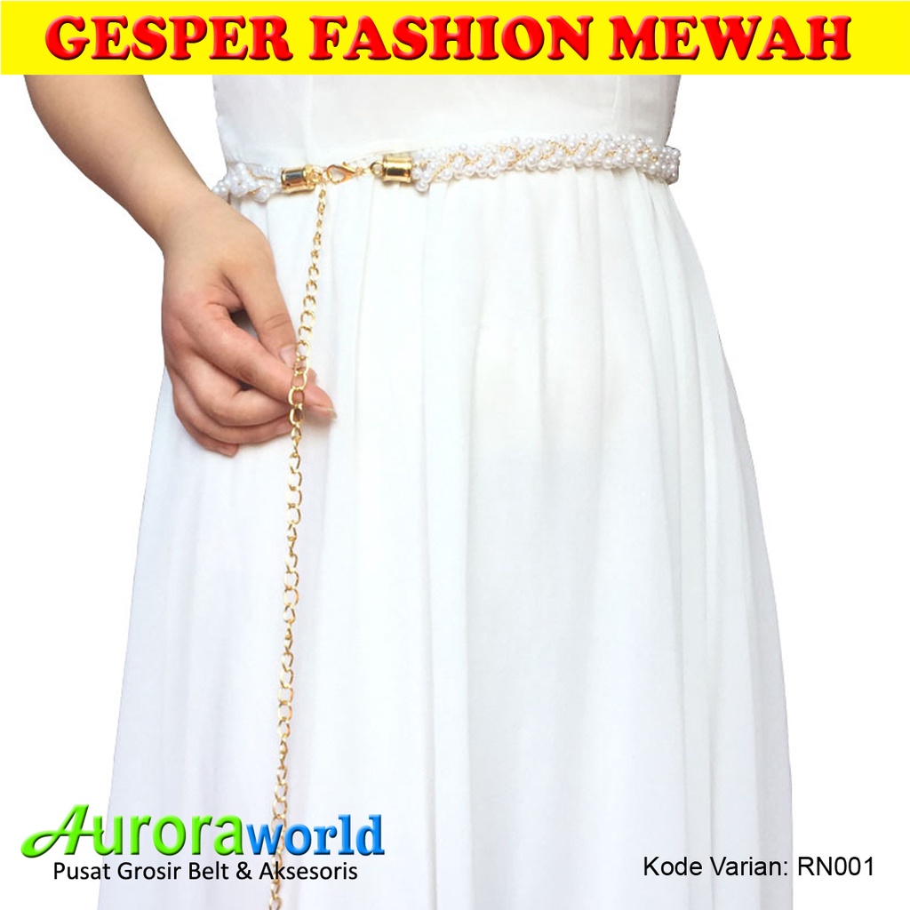 Auroraworld ikat pinggang Belt wanita gesper rantai mewah untuk dress gamis tunik ikat Pinggang Fashion Terbaru