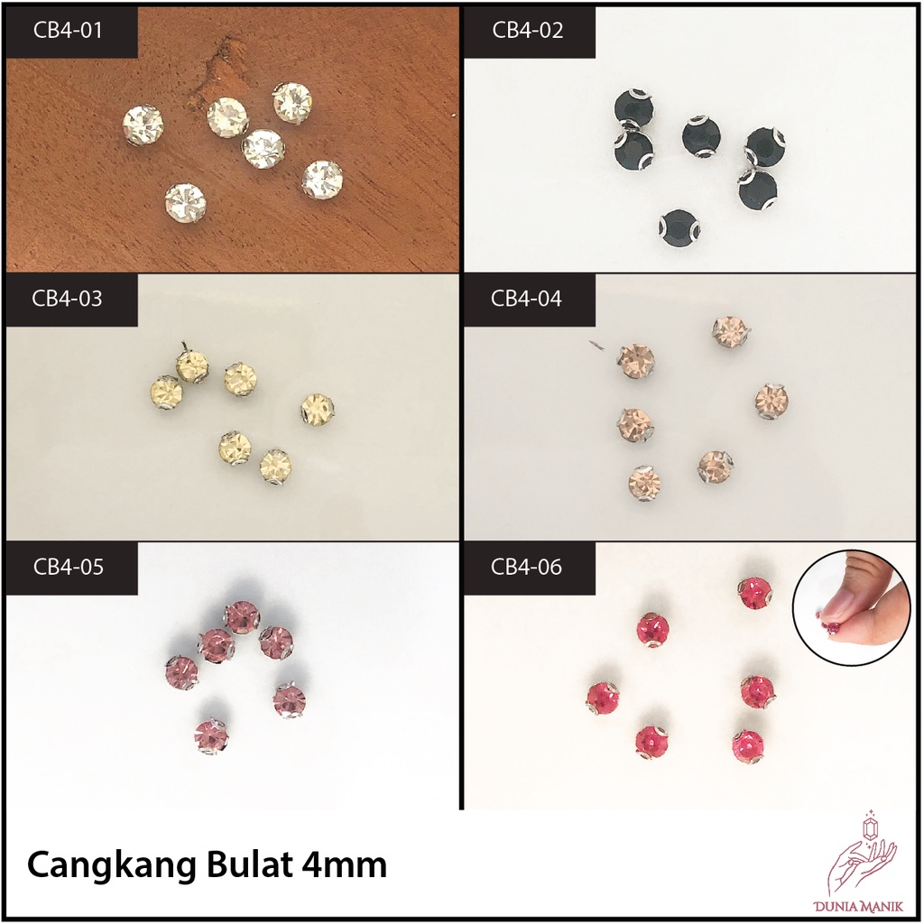 (18pcs) CANGKANG BULAT 4MM / MANIK CANGKANG BULAT / PAYET KRISTAL CANGKANG BULAT 4MM