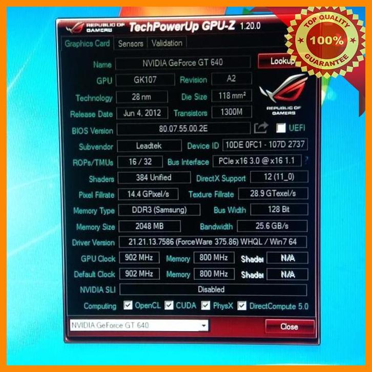 (alya) vga leadtek nvidia gt640 2gb 128bits ddr3 direct 12 28nm