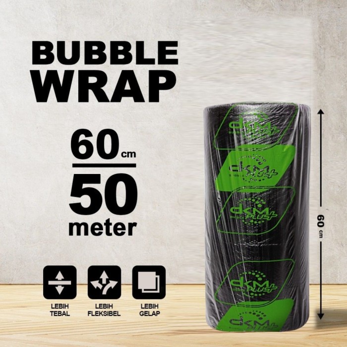 

BUBBLE WRAP ROLL 60CM X 50M BENING BUBLE WARP PUTIH HITAM EKONOMIS