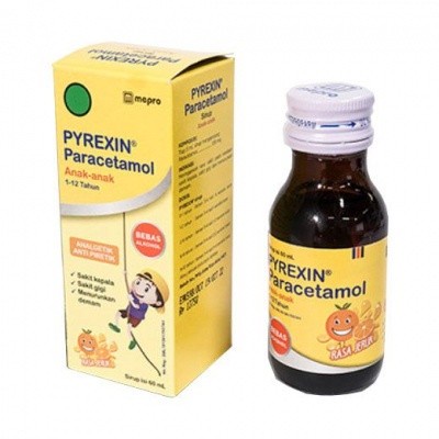 Pyrexin Paracetamol Syrup 60 ml Sirup Turun Panas Demam Anak