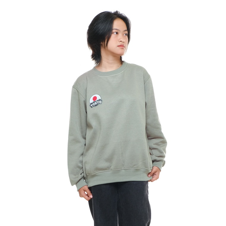 SWEATER_ID Basic Sweater TOKYO Sablon Premium Pria Wanita Fleece Tebal