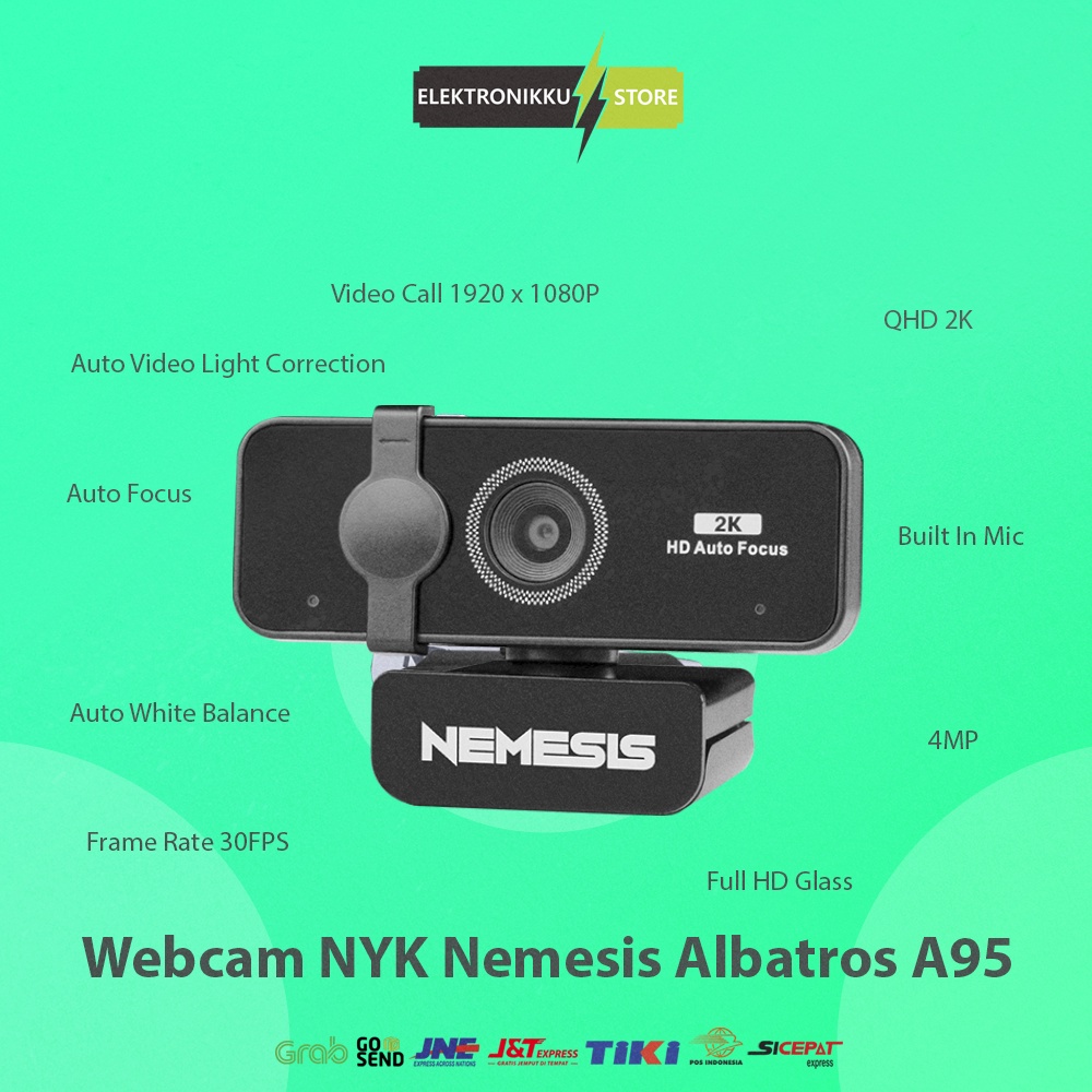 Web Cam NYK Nemesis Albatros A95 QHD 2K Webcam Komputer PC Laptop Notebook