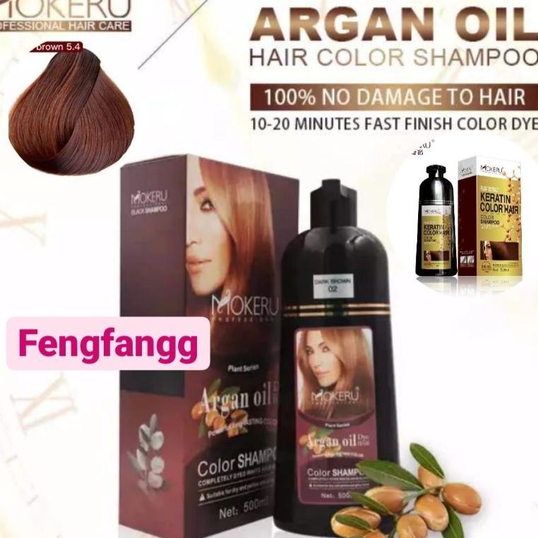Jangan Ketinggalan order MOKERU Argan oil / Keratin Shampoo Semir  Alami KKE