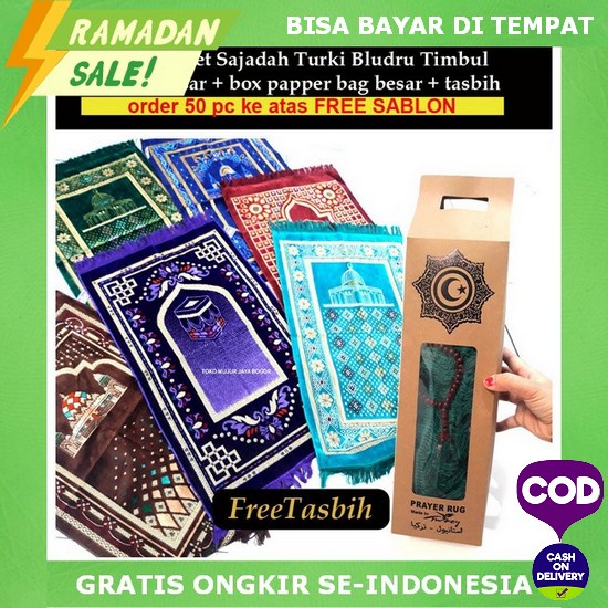 Sajadah Turki Premium Tebal Kecil Travel Empuk Traveling Murah Jumbo Mini Import Turkiye Motif Bunga