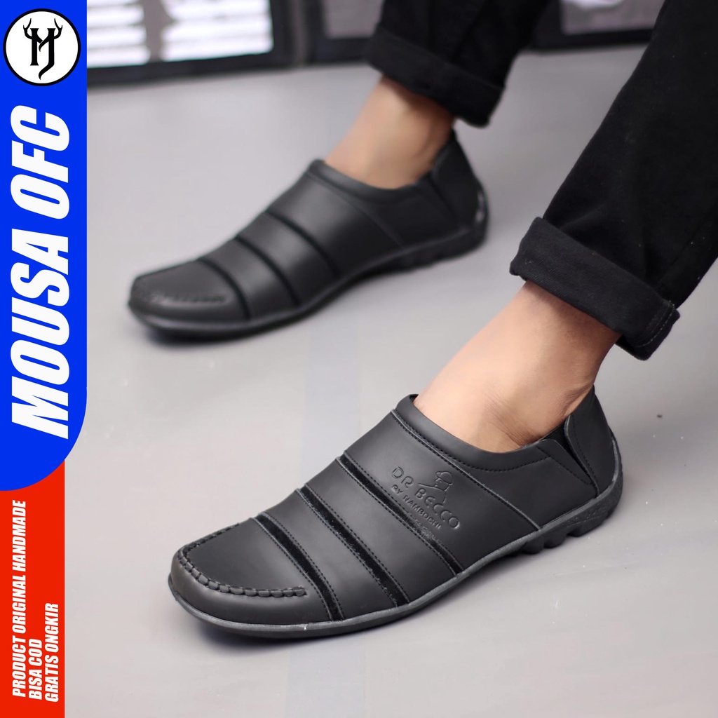 Sepatu Slip On Pria Formal Kulit PU Kekinian Nyaman Santai Kerja Kuliah Kondangan Mousa Aldo