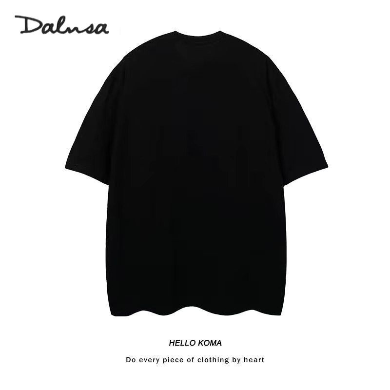 Red DALNSA katun lengan pendek t-shirt pria dan wanita trend in T-shirt 2023 musim semi dan musim panas bagian tipis fashion versi Korea gaya Amerika longgar