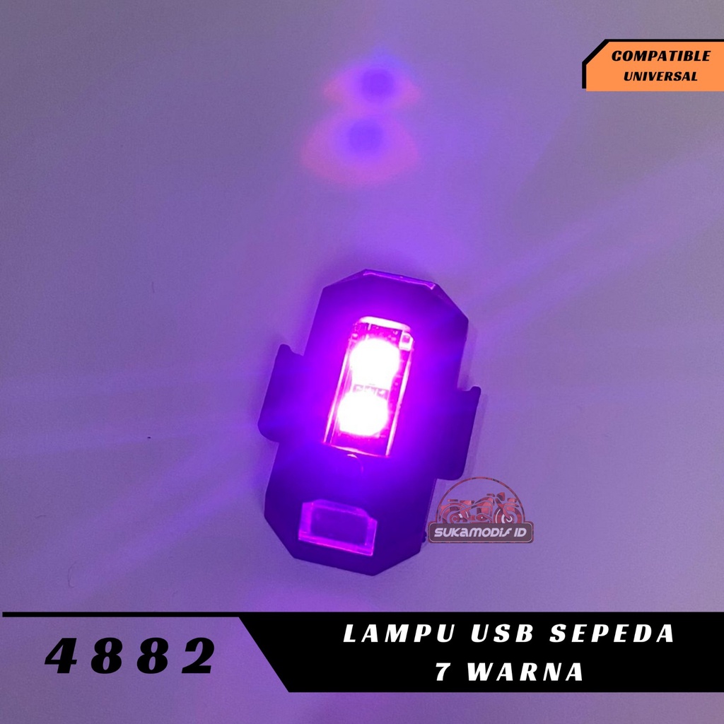 Lampu LED Kedip Pesawat Mobil Motor LED RGB 7 Warna Lampu kedip