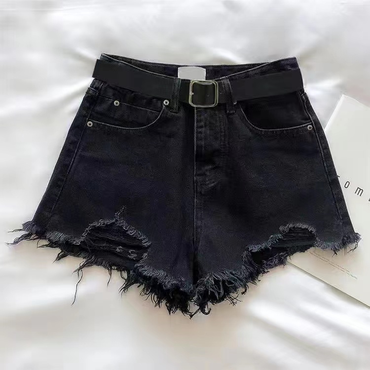 Fashion wanita Celana jeans pendek wanita hotpant jeans sobek ripped short pants korean style jeans high waist jumbo denim cewek kekinian ootd