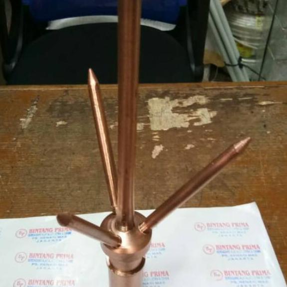 ➪ Tombak Anti Petir / Splitzen Trisula / Treesula 3/4" inch Kuningan ❊