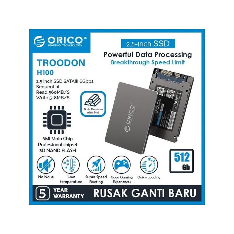 ORICO TROODON H100 SSD 512GB 2.5-Inch SATA 3.0