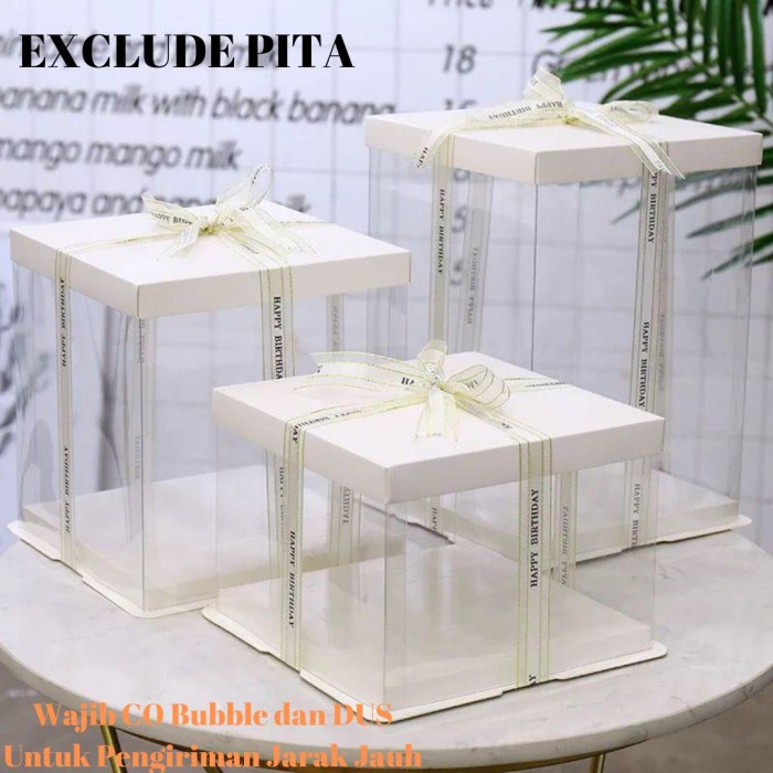 

CAKE BOX MIKA TRANSPARAN JUMBO 43 X 40 CM KOTAK KUE MIKA GIFT BOX