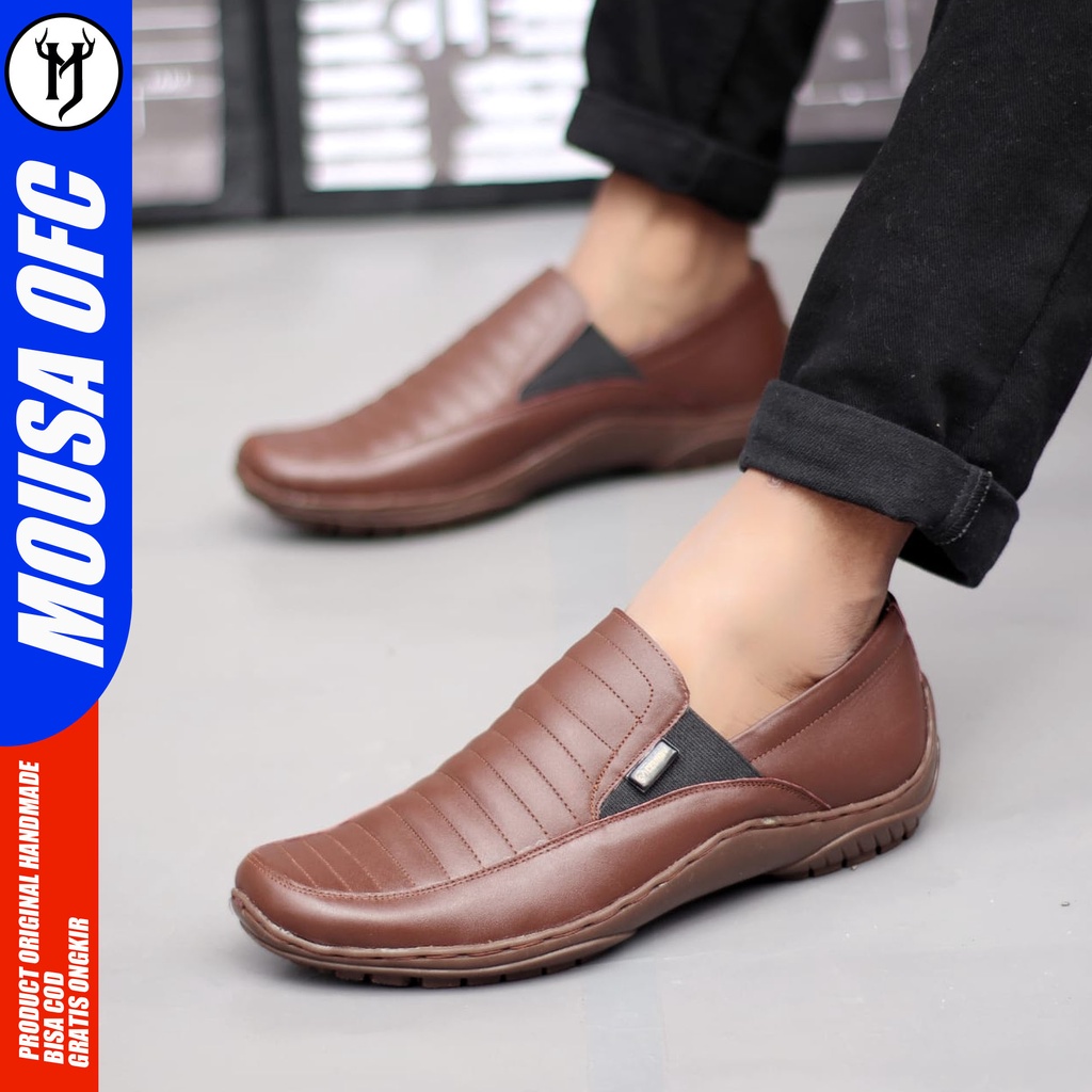 Sepatu Kasual Formal Pntofel Kerja Kulit Asli Mousa Corza