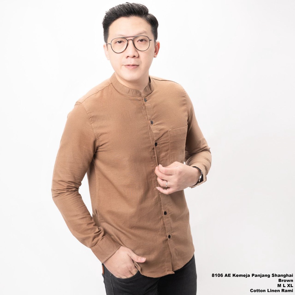 kemeja semi koko/kemeja kerah koko pria/kemeja muslim/atasan pria