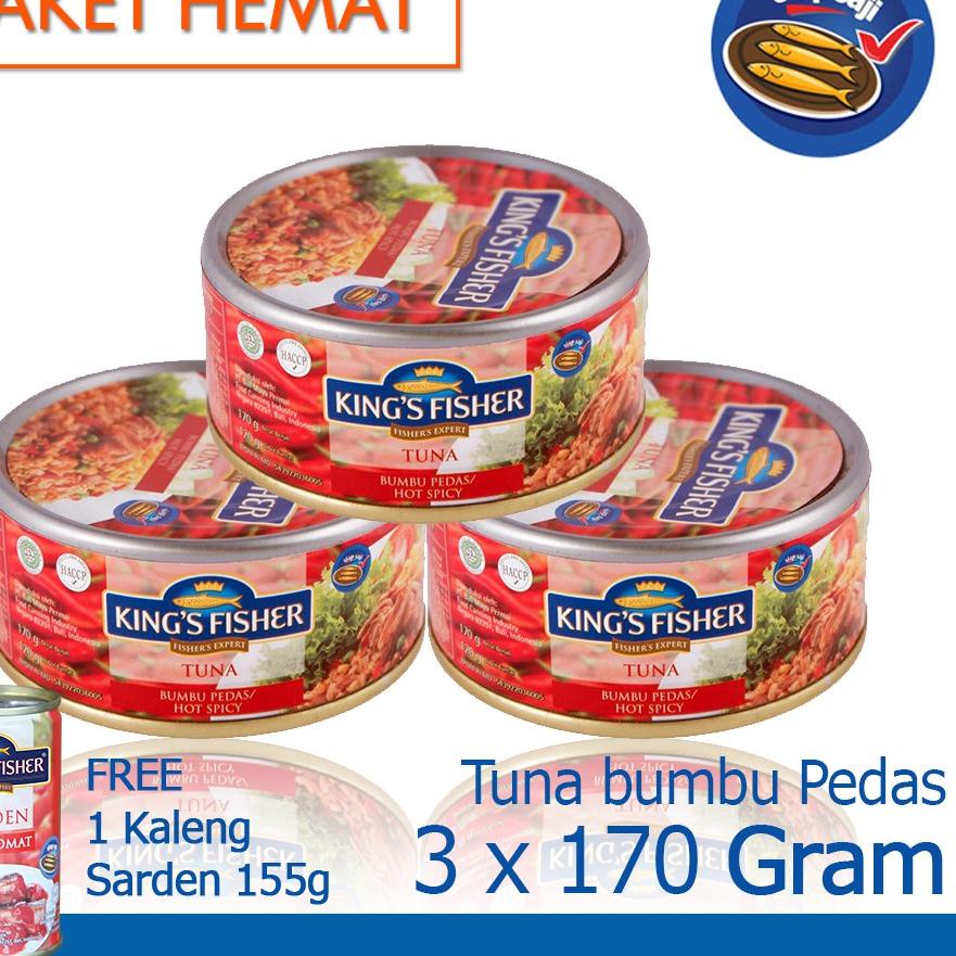 

❄ King's Fisher Paket 3 Pcs Tuna Hot Spicy 170 gr gratis sarden 155 gr ✈