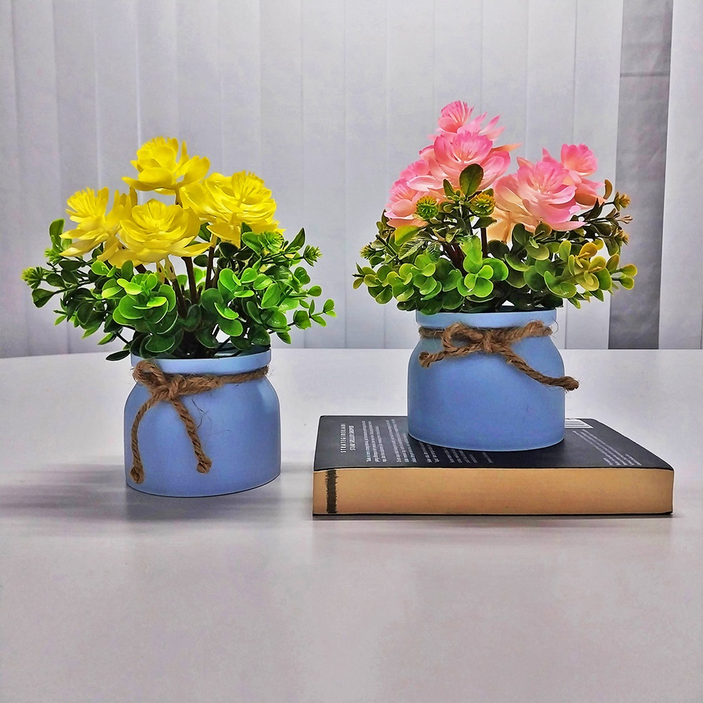 Tanaman Hias Plastik Ornamen Pot Bonsai Hiasan Tanaman Bunga Pajangan Dekorasi Hiasan Rumah Import Artificial Flower Satu7an PBP90