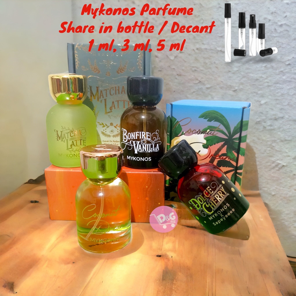 DECANT / PARFUM SHARE IN JAR Mykonos parfume parfum Matcha latte Dolce cherry Coconut dreams Bonfire