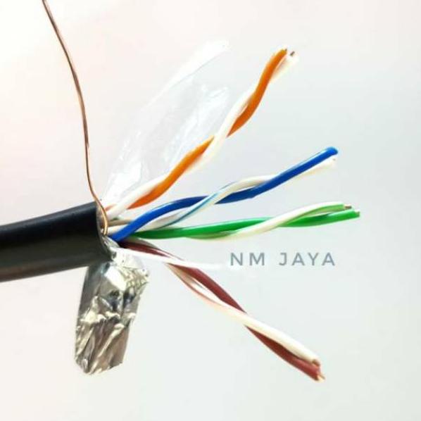 ☝ Kabel Lan Outdoor FTP Cat5E 100 meter Spectra atau Zimmlink Outdoor CCA Hitam Kabel Wifi Internet 