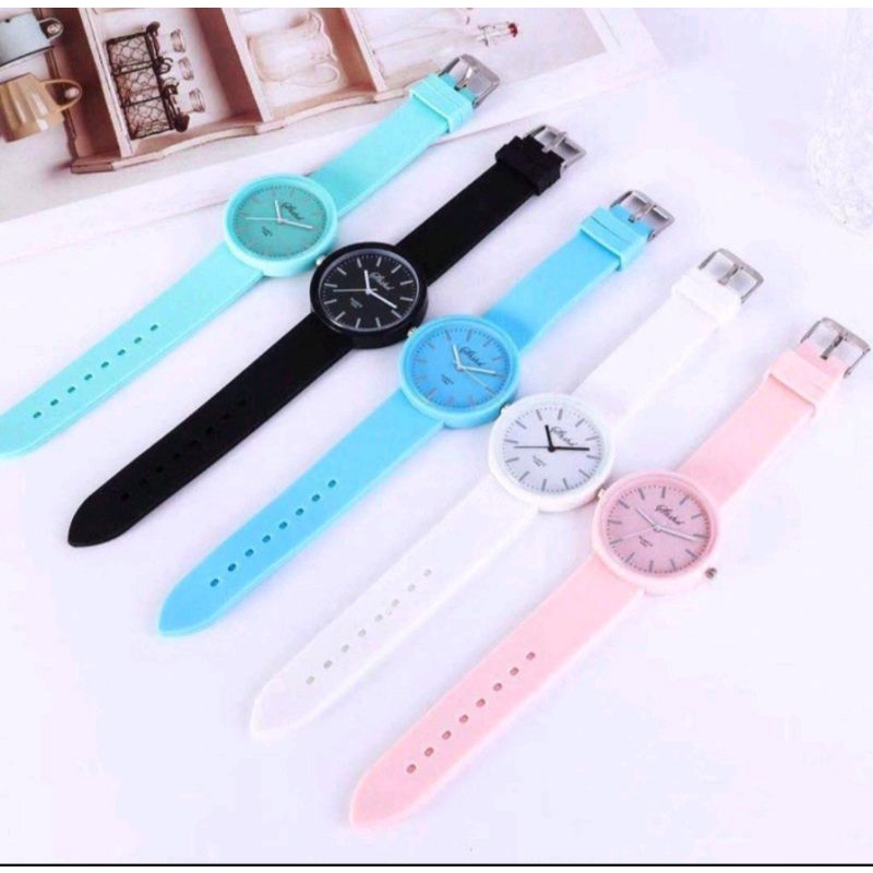 Jam tangan wanita fashion rubber casual