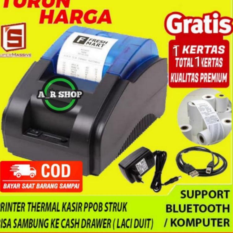☻ Printer Blutut Bluetooth mini portable thermal all in one Suport MokaPos Alat Mesin Print Asli Ori