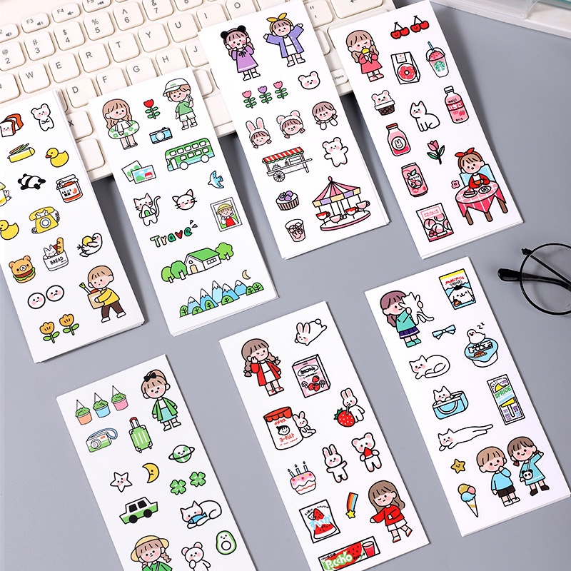 Stiker Motif Emoji Lucu Kartun Untuk Dekorasi Handphone / Diary DIY-MJD