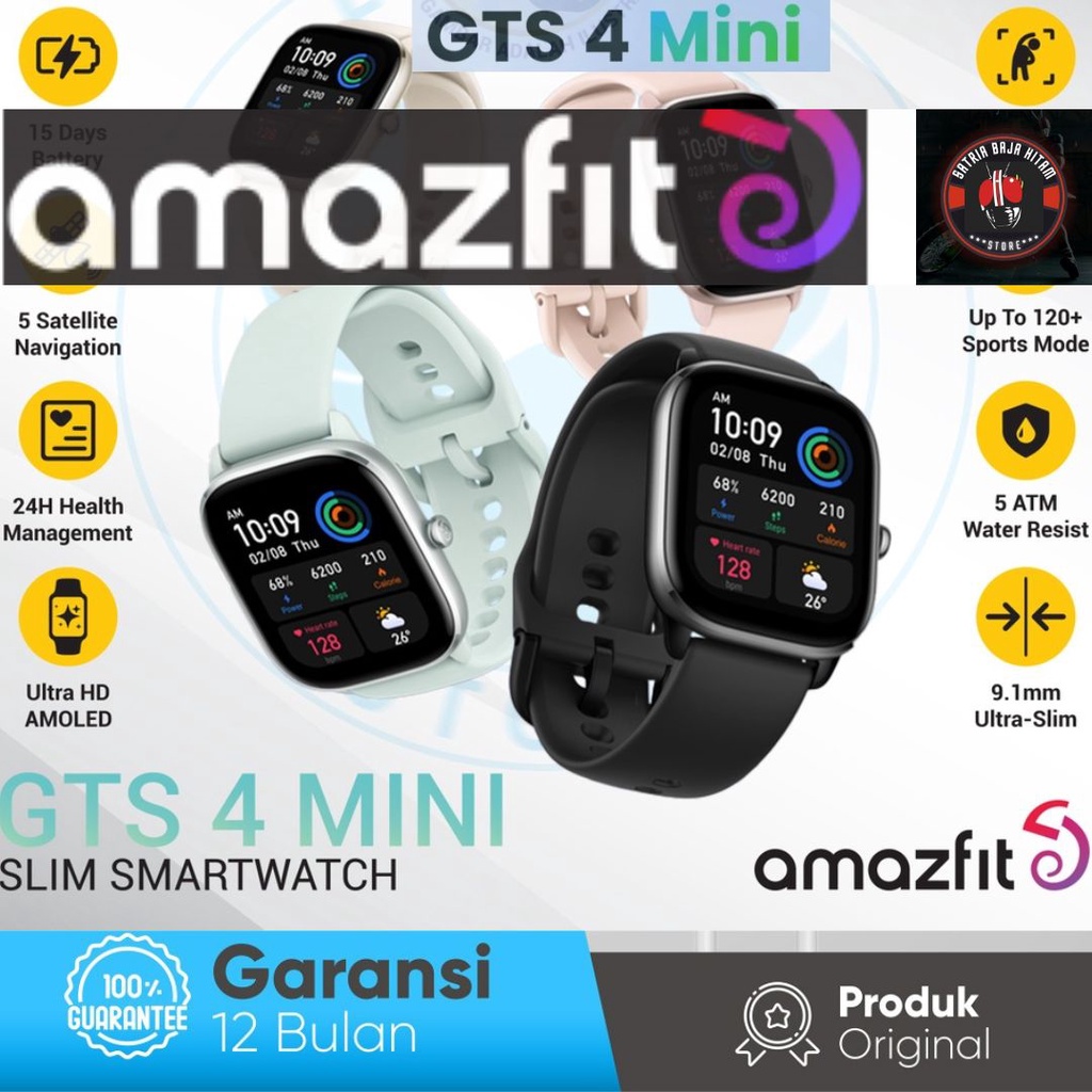 Amazfit GTS 4 Mini Smartwatch 1.65’’ AMOLED GPS SpO2 120+ Sports Modes