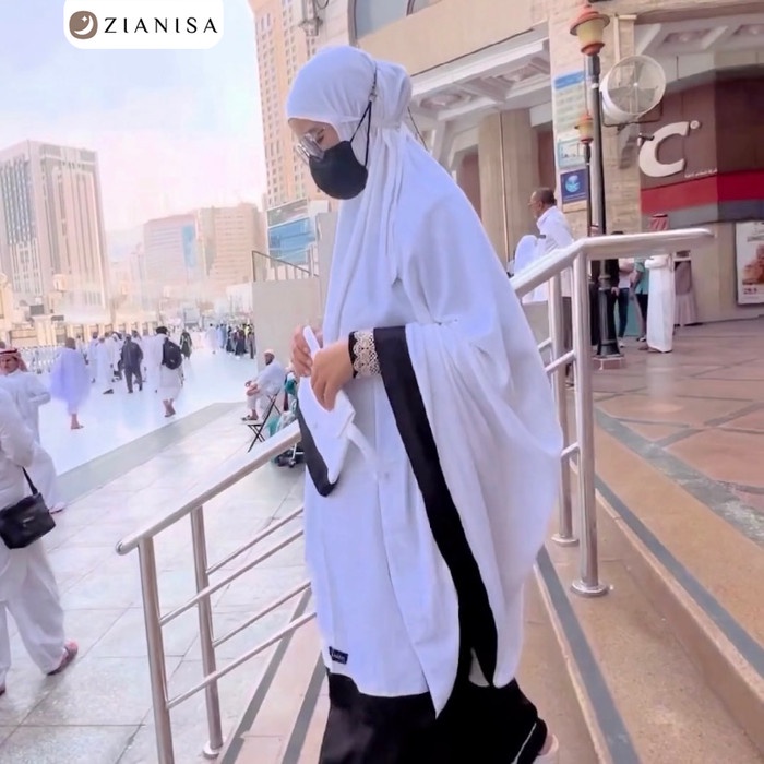 MUKENA ZIANISA NEW SALWA BLACK-WHITE ALLSIZE