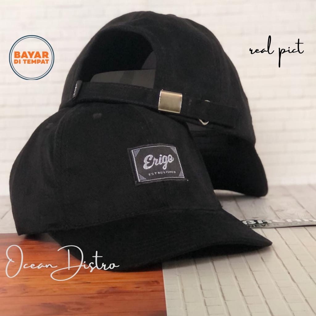 TOPI POLOCAP ERIGO - TOPI PRIA WANITA TERBARU DAN TERMURAH(COD)-ERIGO HITAM