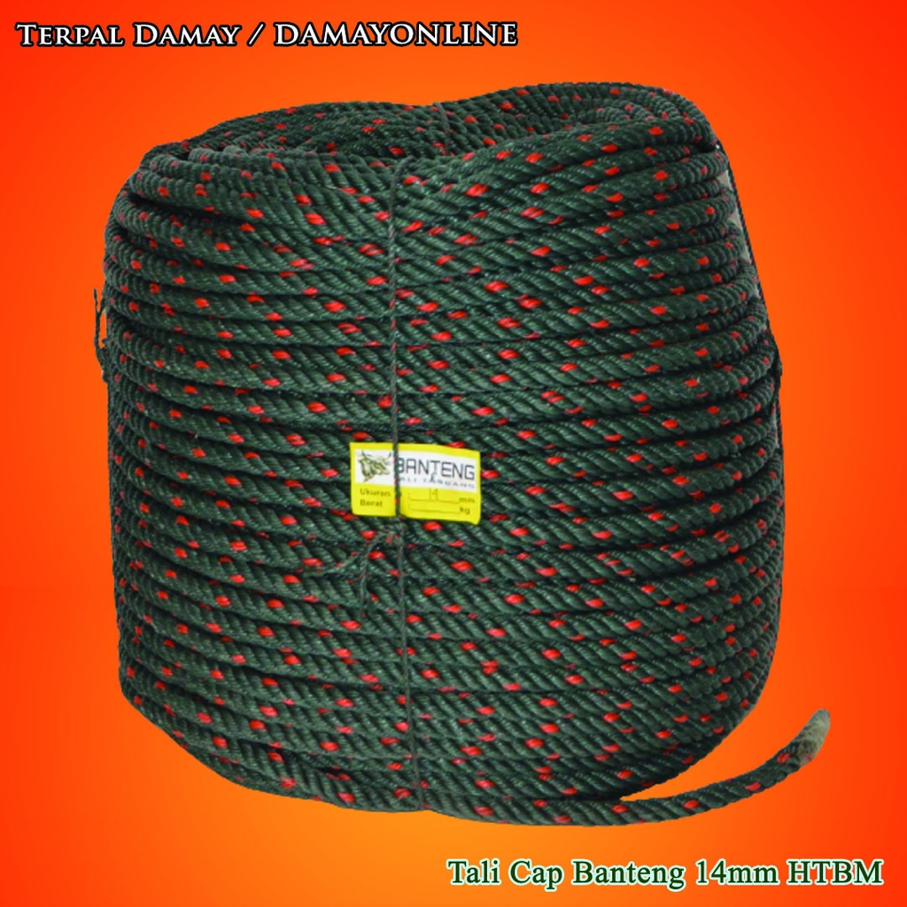 

Tali Tambang 14mm Hijau Bintik Merah / Rol ( Harga Per Rol )
