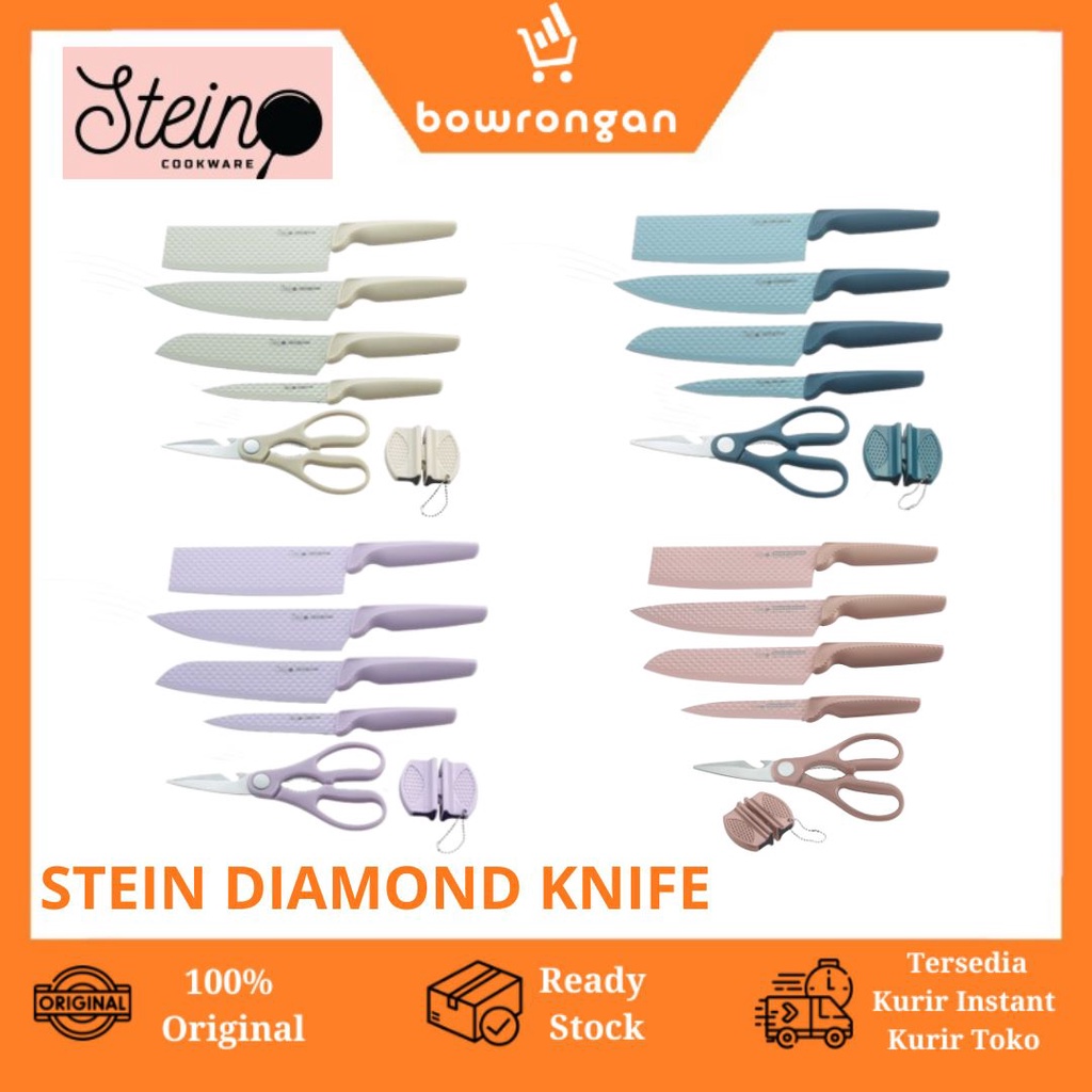 Steincookware Pisau Diamond Knives Set 6 in 1 Pisau Dapur Set