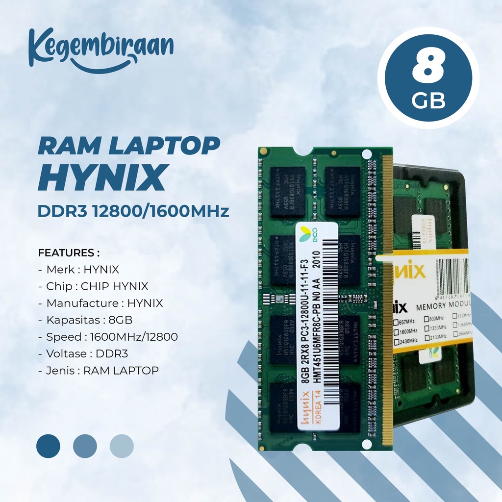 SK Hynix RAM Laptop 8GB DDR3 12800 1600Mhz Sodimm Notebook