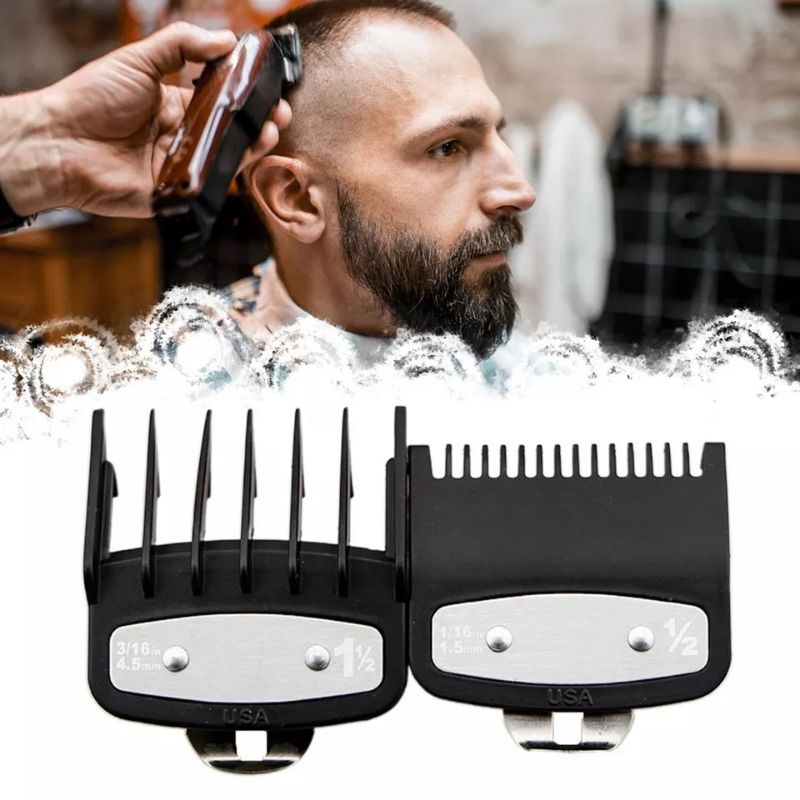 sepatu clipper set 2 pcs 0,5 dan 1,5 comb guard alas potong rambut