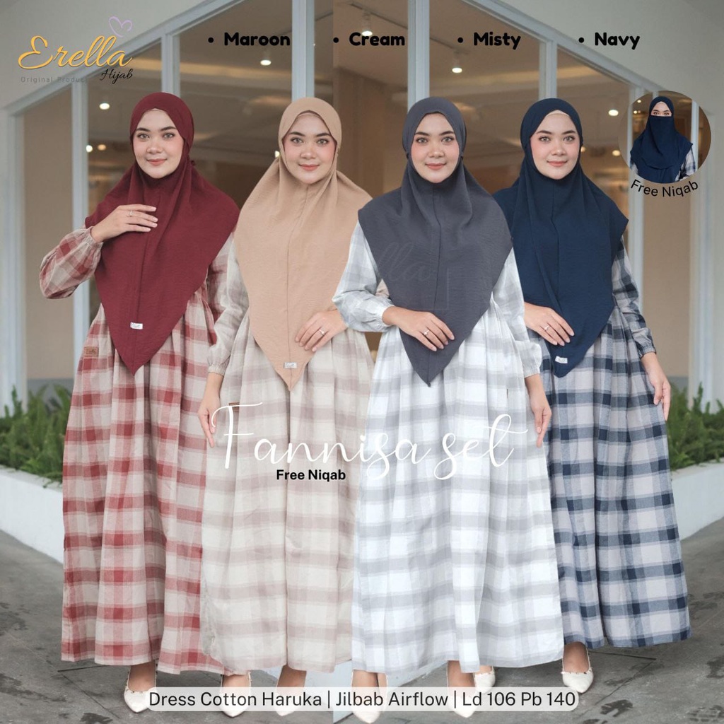 Fannisa One Set Gamis by Erella Hijab (tanpa niqab)